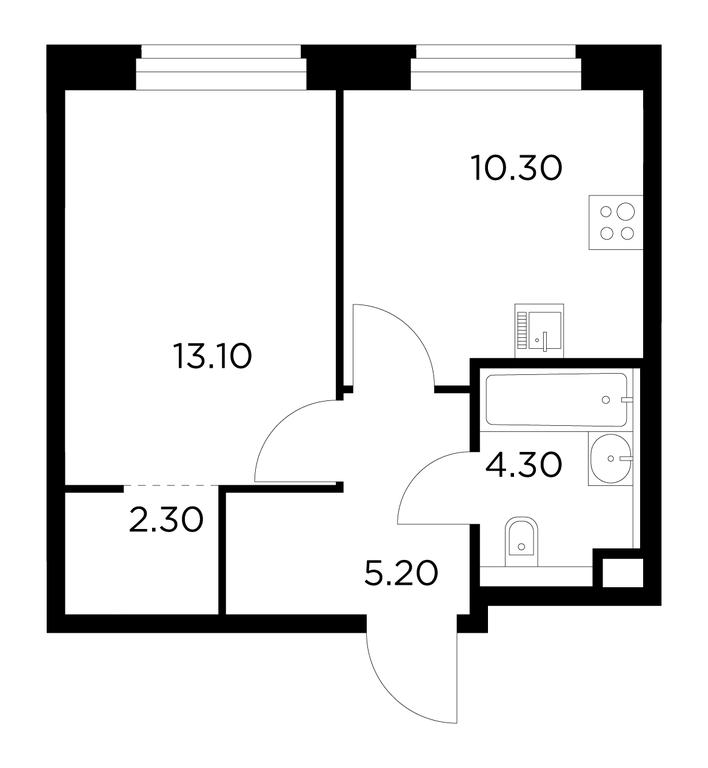 1-BD Apartment Sale, 35.2平方米 at Belyi Grad, Tsentralnaya Street, 1, Mytischi, Moscow Region, Russia #1 1-BD Apartment Sale, 35.2平方米 at Belyi Grad, Tsentralnaya Street, 1, Mytischi, Moscow Region, Russia #1