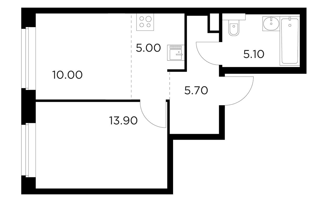 1-BD Apartment Sale, 39.7平方米 at Belyi Grad, Tsentralnaya Street, 1, Mytischi, Moscow Region, Russia #1