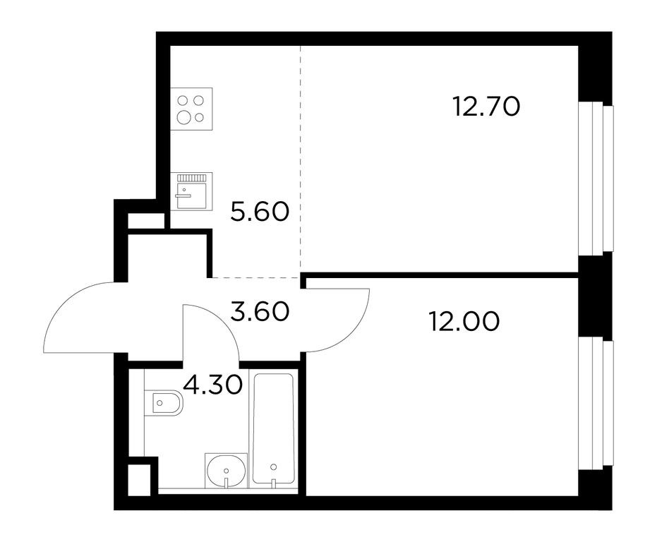 1-BD Apartment Sale, 38.2平方米 at Belyi Grad, Tsentralnaya Street, 1, Mytischi, Moscow Region, Russia #1 1-BD Apartment Sale, 38.2平方米 at Belyi Grad, Tsentralnaya Street, 1, Mytischi, Moscow Region, Russia #1