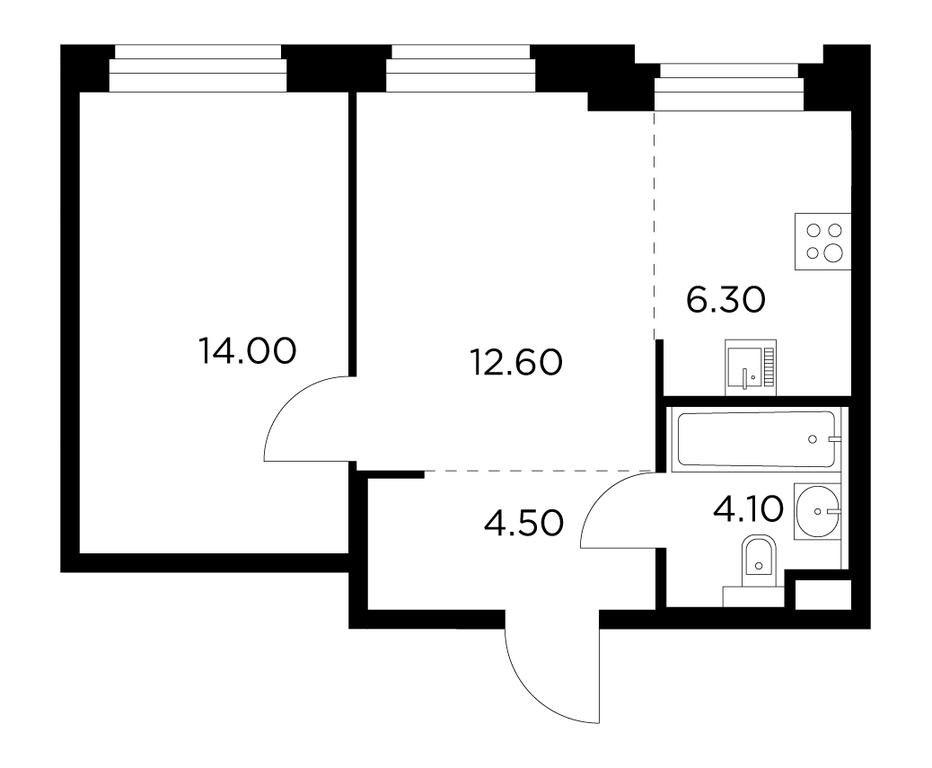 1-BD Apartment Sale, 41.5平方米 at Belyi Grad, Tsentralnaya Street, 1, Mytischi, Moscow Region, Russia #1 1-BD Apartment Sale, 41.5平方米 at Belyi Grad, Tsentralnaya Street, 1, Mytischi, Moscow Region, Russia #1