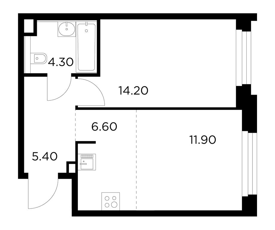 1-BD Apartment Sale, 42.4平方米 at Belyi Grad, Tsentralnaya Street, 1, Mytischi, Moscow Region, Russia #1 1-BD Apartment Sale, 42.4平方米 at Belyi Grad, Tsentralnaya Street, 1, Mytischi, Moscow Region, Russia #1