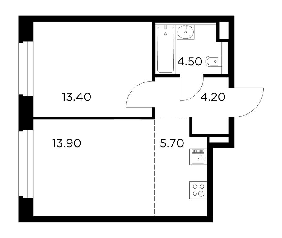 1-BD Apartment Sale, 41.7平方米 at Belyi Grad, Tsentralnaya Street, 1, Mytischi, Moscow Region, Russia #1 1-BD Apartment Sale, 41.7平方米 at Belyi Grad, Tsentralnaya Street, 1, Mytischi, Moscow Region, Russia #1