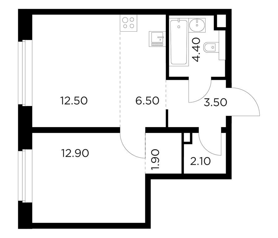 1-BD Apartment Sale, 43.8 sq. m. at Belyi Grad, Tsentralnaya Street, 1, Mytischi, Moscow Region, Russia #1 1-BD Apartment Sale, 43.8 sq. m. at Belyi Grad, Tsentralnaya Street, 1, Mytischi, Moscow Region, Russia #1