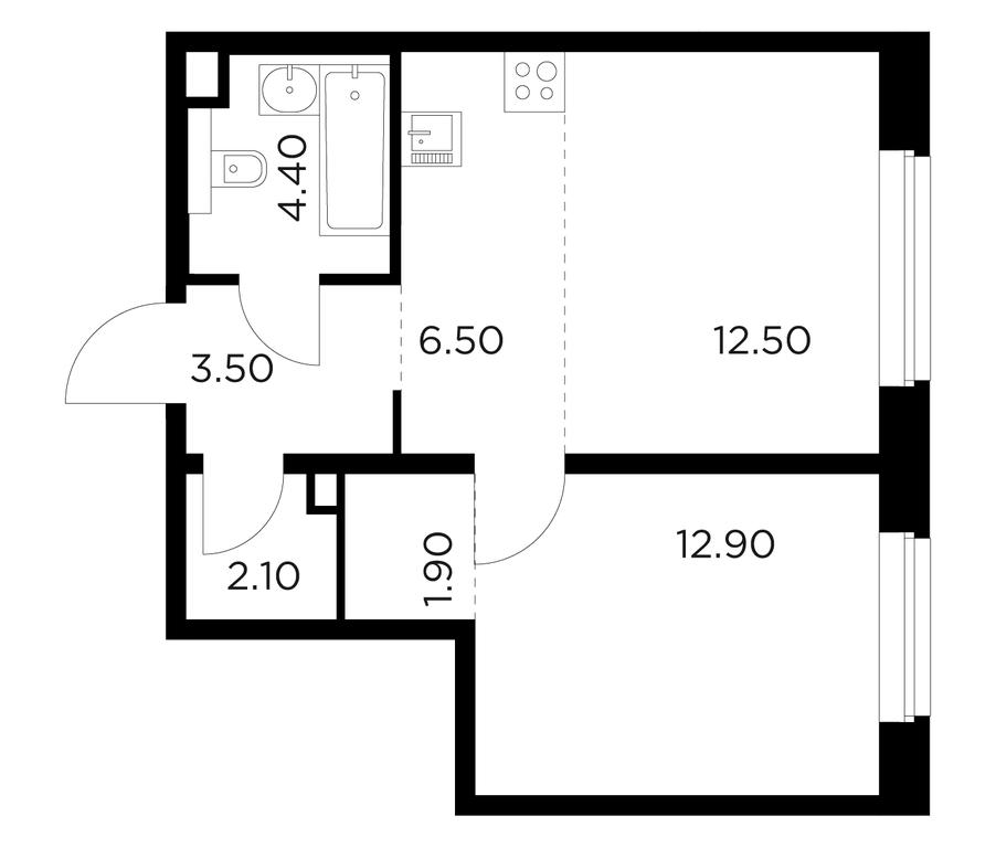 1-BD Apartment Sale, 43.8平方米 at Belyi Grad, Tsentralnaya Street, 1, Mytischi, Moscow Region, Russia #1 1-BD Apartment Sale, 43.8平方米 at Belyi Grad, Tsentralnaya Street, 1, Mytischi, Moscow Region, Russia #1