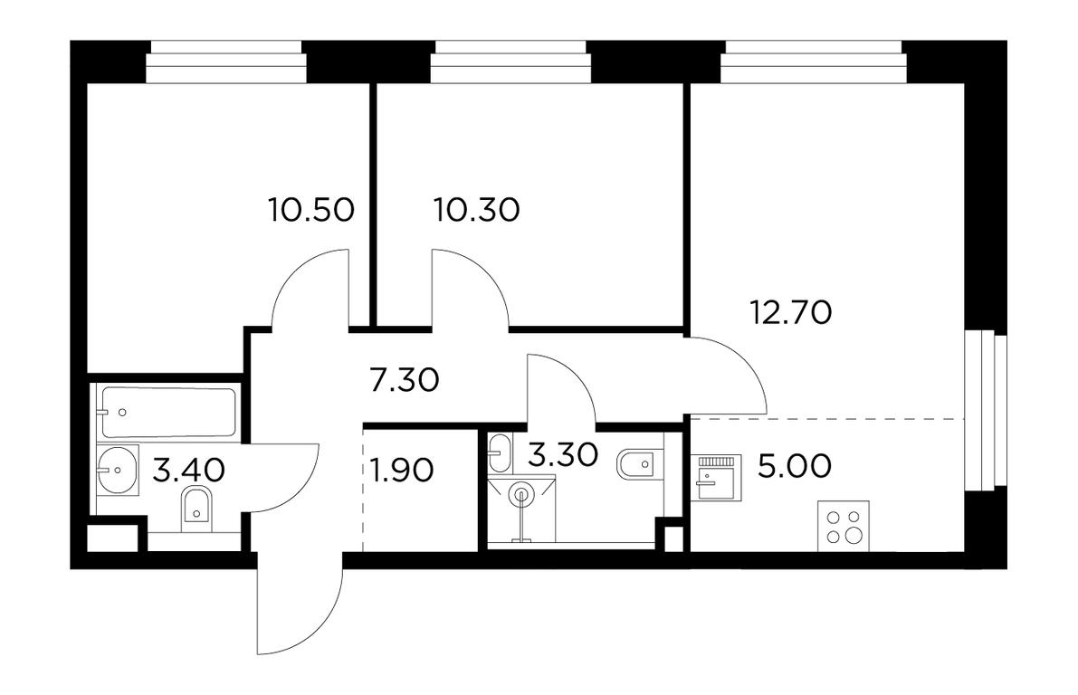 2-BD Apartment Sale, 54.4平方米 at Belyi Grad, Tsentralnaya Street, 1, Mytischi, Moscow Region, Russia #1 2-BD Apartment Sale, 54.4平方米 at Belyi Grad, Tsentralnaya Street, 1, Mytischi, Moscow Region, Russia #1