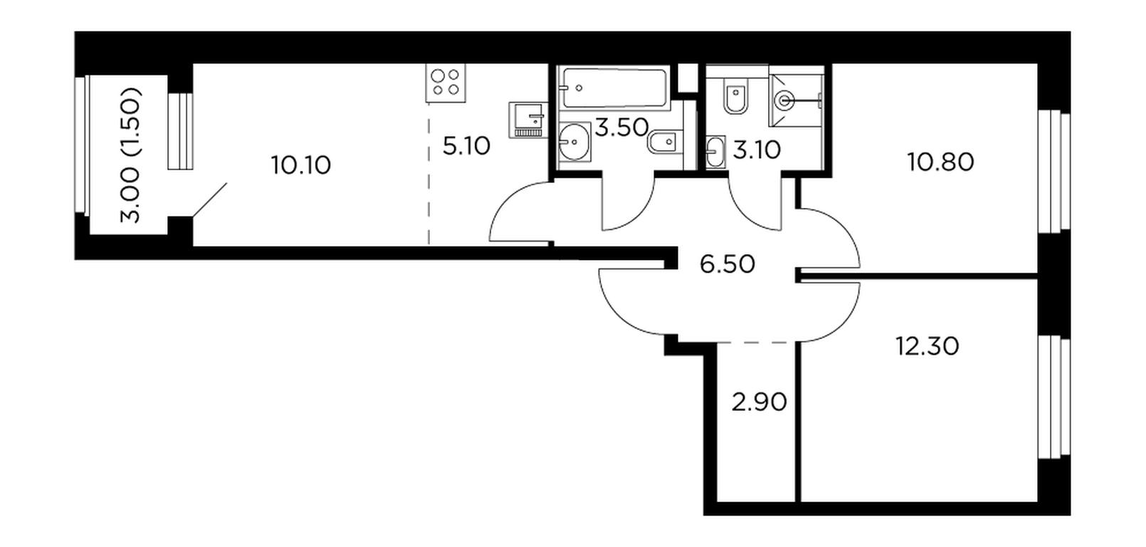 2-BD Apartment Sale, 55.8 sq. m. at Belyi Grad, Tsentralnaya Street, 1, Mytischi, Moscow Region, Russia #1 2-BD Apartment Sale, 55.8 sq. m. at Belyi Grad, Tsentralnaya Street, 1, Mytischi, Moscow Region, Russia #1
