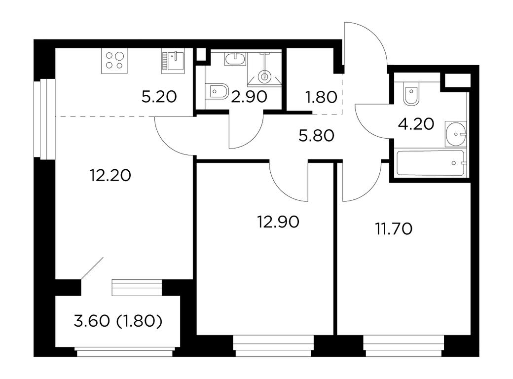 2-BD Apartment Sale, 58.5平方米 at Belyi Grad, Tsentralnaya Street, 1, Mytischi, Moscow Region, Russia #1 2-BD Apartment Sale, 58.5平方米 at Belyi Grad, Tsentralnaya Street, 1, Mytischi, Moscow Region, Russia #1