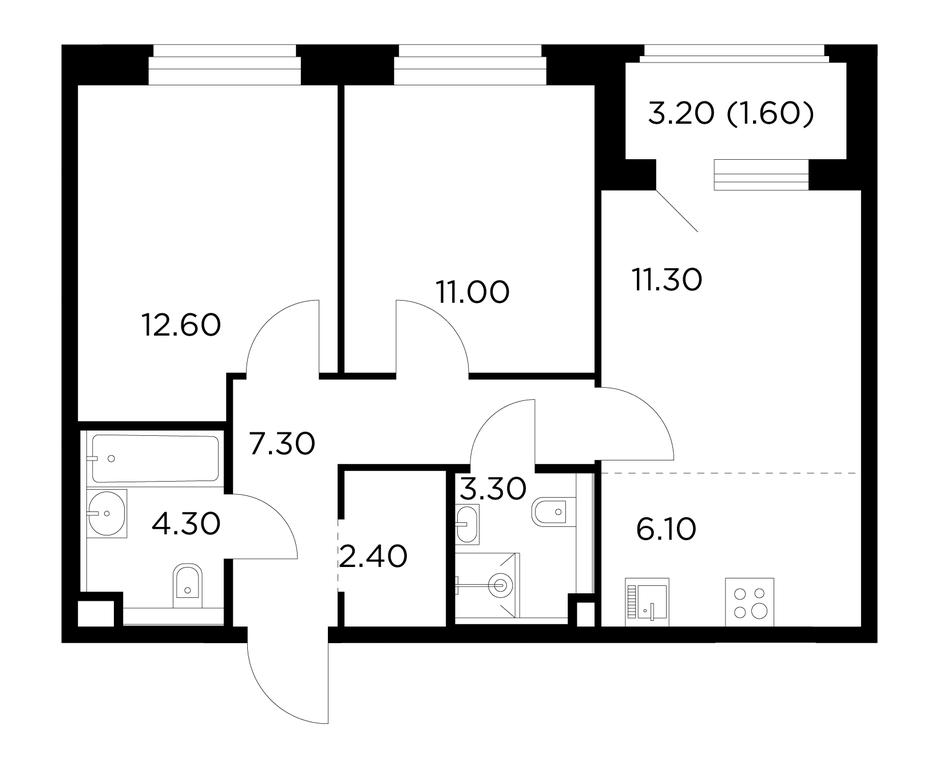 2-BD Apartment Sale, 59.9 sq. m. at Belyi Grad, Tsentralnaya Street, 1, Mytischi, Moscow Region, Russia #1 2-BD Apartment Sale, 59.9 sq. m. at Belyi Grad, Tsentralnaya Street, 1, Mytischi, Moscow Region, Russia #1