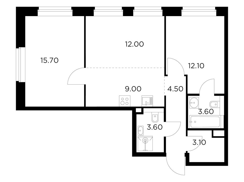 2-BD Apartment Sale, 63.6 sq. m. at Belyi Grad, Tsentralnaya Street, 1, Mytischi, Moscow Region, Russia #1 2-BD Apartment Sale, 63.6 sq. m. at Belyi Grad, Tsentralnaya Street, 1, Mytischi, Moscow Region, Russia #1