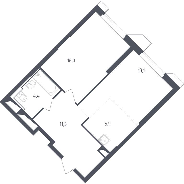 Apartment Sale, 51.49 sq. m. at Sputnik, Lipovoy Roschi Street, 1к4, derevnya Razdory, Odintsovskiy City District, Moscow Region, Russia #1 Apartment Sale, 51.49 sq. m. at Sputnik, Lipovoy Roschi Street, 1к4, derevnya Razdory, Odintsovskiy City District, Moscow Region, Russia #1