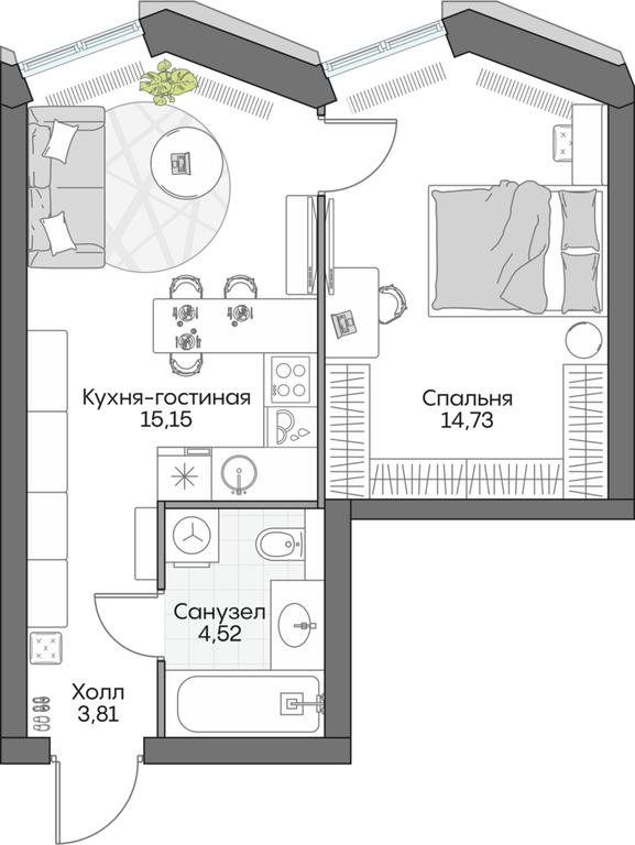1-BD Apartment Sale, 38.19 sq. m. at Dom na naberezhnoy INSIDER (Insayder), Avtozavodskaya Street, Moscow, Russia #1 1-BD Apartment Sale, 38.19 sq. m. at Dom na naberezhnoy INSIDER (Insayder), Avtozavodskaya Street, Moscow, Russia #1