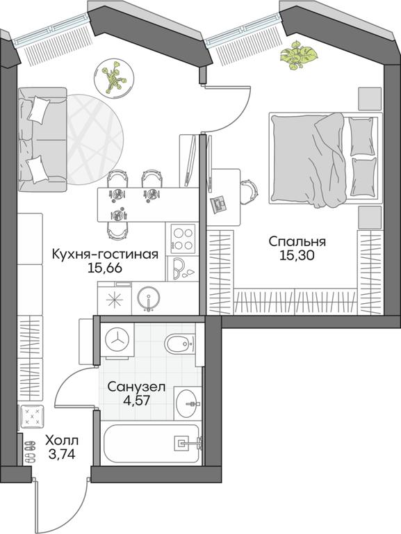 1-BD Apartment Sale, 38.19 sq. m. at Dom na naberezhnoy INSIDER (Insayder), Avtozavodskaya Street, Moscow, Russia #2 1-BD Apartment Sale, 38.19 sq. m. at Dom na naberezhnoy INSIDER (Insayder), Avtozavodskaya Street, Moscow, Russia #2