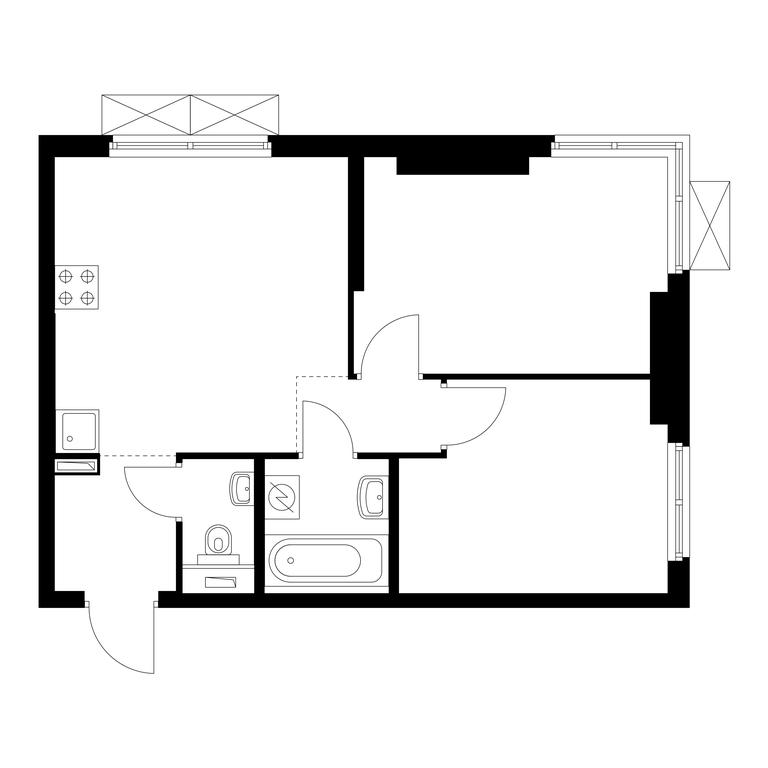 2-BD Apartment Sale, 45.6 sq. m. at Rustaveli 14, Rustaveli Street, 14с20, Moscow, Russia #1