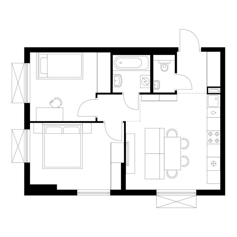 2-BD Apartment Sale, 50.6平方米 at Nikolskie Luga, Varshavskoye Highway, вл266с1, Moscow, Russia #1