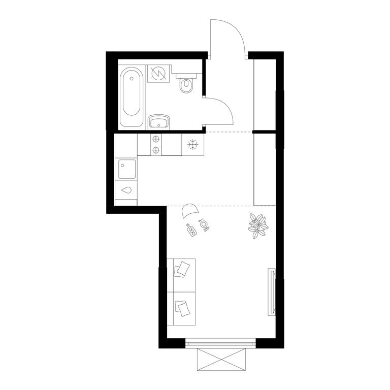 Apartment Sale, 23.6 sq. m. at Zelionyi Park, 687-y proyezd, 15с2, Zelenograd, Moscow, Russia #1