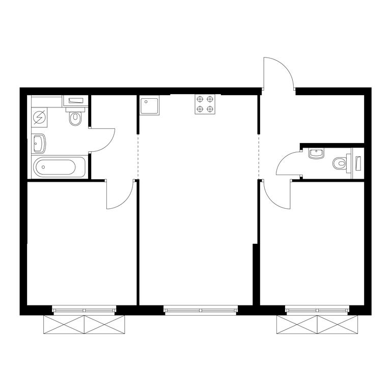 2-BD Apartment Sale, 58.5 sq. m. at Rustaveli 14, Rustaveli Street, 14с20, Moscow, Russia #1