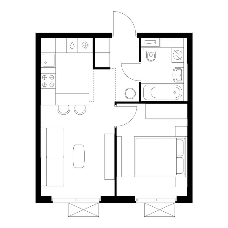 1-BD Apartment Sale, 34.4 sq. m. at Volzhskiy Park, 1st Grayvoronovsky Drive, 3с11, Moscow, Russia #1 1-BD Apartment Sale, 34.4 sq. m. at Volzhskiy Park, 1st Grayvoronovsky Drive, 3с11, Moscow, Russia #1