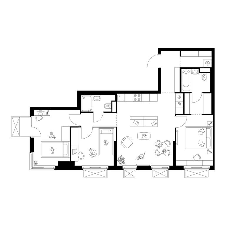 3-BD Apartment Sale, 73.2平方米 at Irtyshskiy Kvartal, 2nd Irtyshsky Drive, Moscow, Russia #1