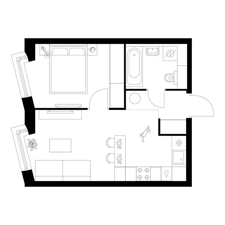 1-BD Apartment Sale, 36.9 sq. m. at Kronshtadtskiy 9, Kronshtadtsky Boulevard, 9с21, Moscow, Russia #1