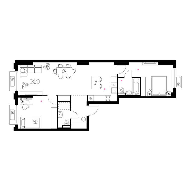 2-BD Apartment Sale, 70.5 sq. m. at Belaya Dacha Park, mikrorayon Parkovy, 1, Kotelniki, Moscow Region, Russia #1