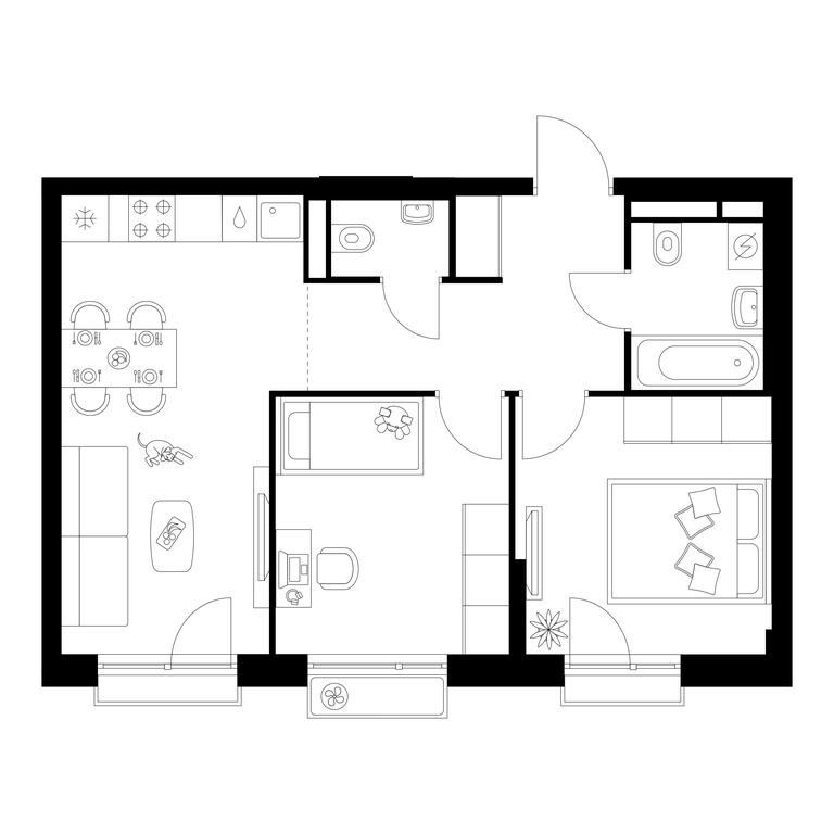 2-BD Apartment Sale, 51.5 sq. m. at Belaya Dacha Park, mikrorayon Parkovy, 1, Kotelniki, Moscow Region, Russia #1 2-BD Apartment Sale, 51.5 sq. m. at Belaya Dacha Park, mikrorayon Parkovy, 1, Kotelniki, Moscow Region, Russia #1