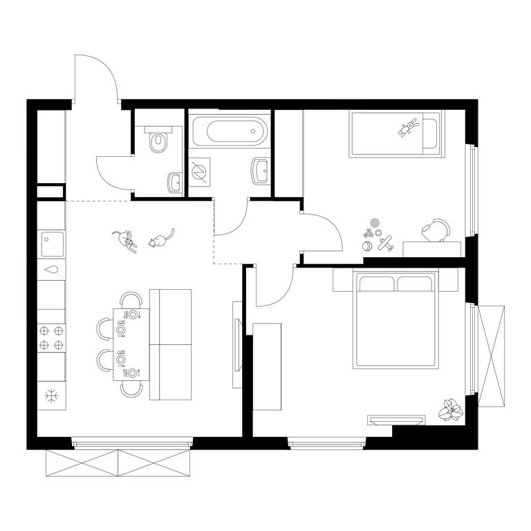 2-BD Apartment Sale, 57.5平方米 at Yaroslavskij kvartal, Yaroslavskiy Drive, 116, Korolyov, Moscow Region, Russia #1