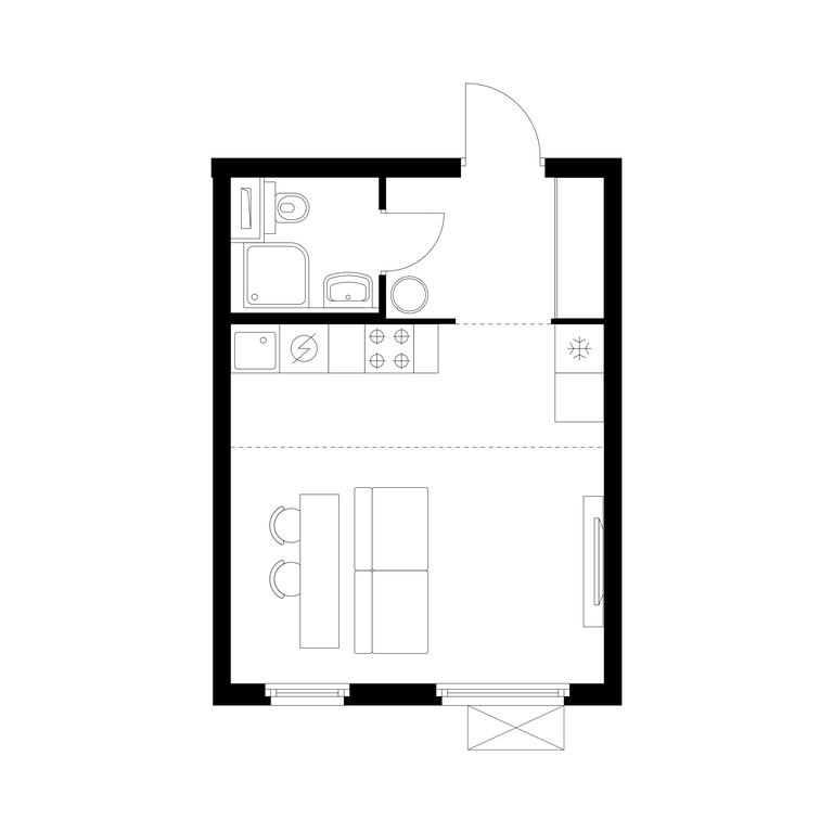 Apartment Sale, 27.4平方米 at Yaroslavskiy, 16th Microdistrict, Mytischi, Moscow Region, Russia #1
