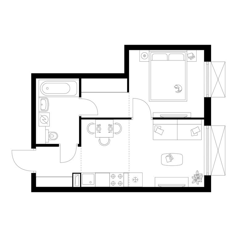 1-BD Apartment Sale, 34.3 sq. m. at Irtyshskiy Kvartal, 2nd Irtyshsky Drive, Moscow, Russia #1 1-BD Apartment Sale, 34.3 sq. m. at Irtyshskiy Kvartal, 2nd Irtyshsky Drive, Moscow, Russia #1