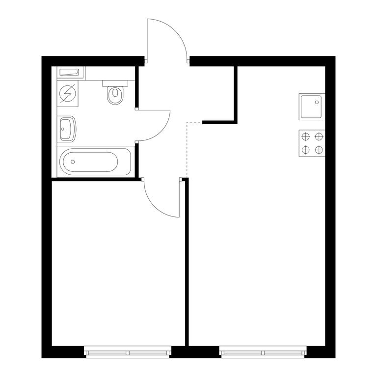 1-BD Apartment Sale, 36.8 sq. m. at Holland Park, Volokolamskoye Highway, 71/13к1, Moscow, Russia #1