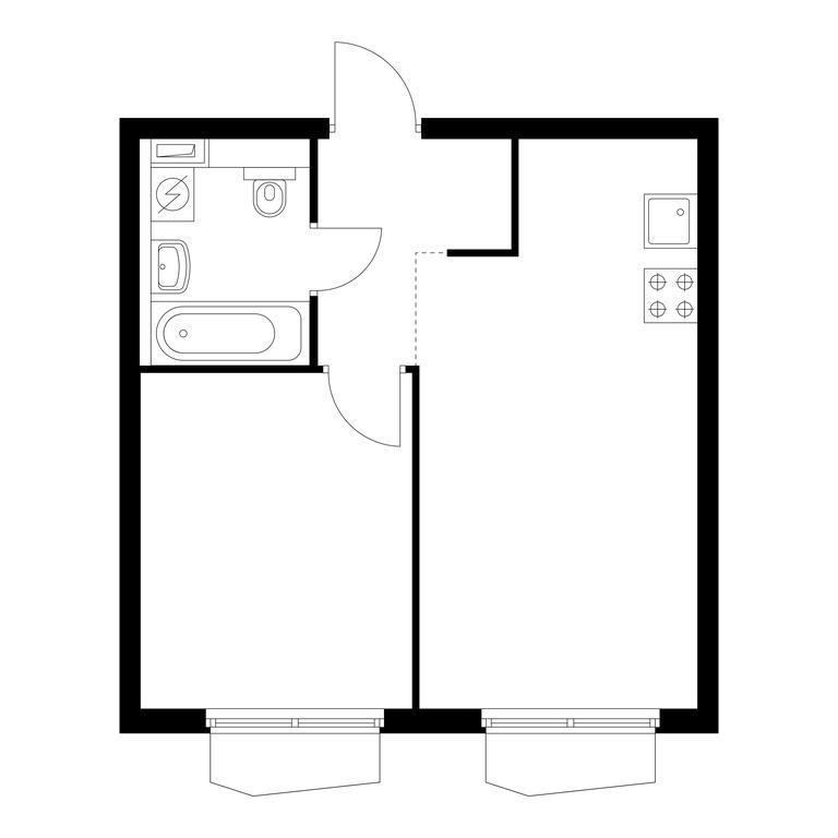 1-BD Apartment Sale, 36.8 sq. m. at Holland Park, Volokolamskoye Highway, 71/13к1, Moscow, Russia #2