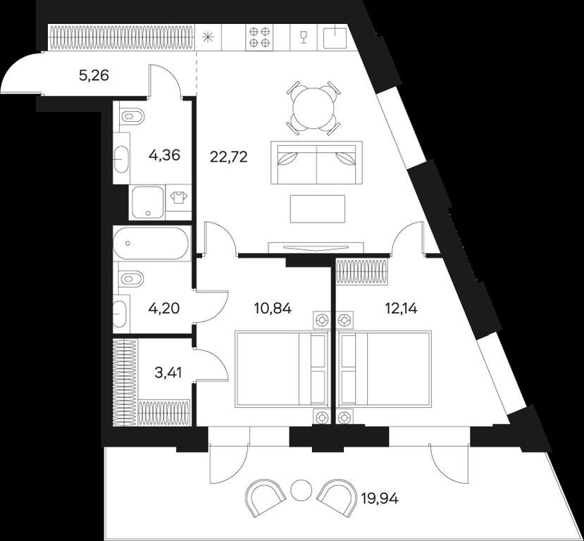 2-BD Apartment Sale, 66.8 sq. m. at Forst, Avtozavodskaya Street, 24, Moscow, Russia #1 2-BD Apartment Sale, 66.8 sq. m. at Forst, Avtozavodskaya Street, 24, Moscow, Russia #1