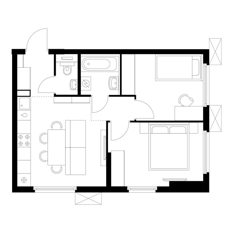 2-BD Apartment Sale, 46.2 sq. m. at Yaroslavskiy, 16th Microdistrict, Mytischi, Moscow Region, Russia #1 2-BD Apartment Sale, 46.2 sq. m. at Yaroslavskiy, 16th Microdistrict, Mytischi, Moscow Region, Russia #1