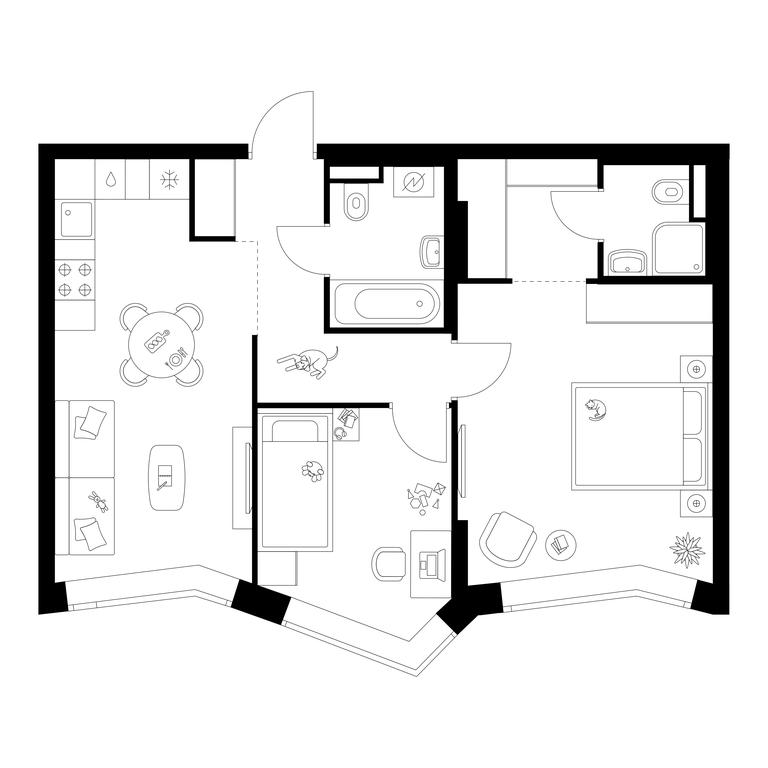 2-BD Apartment Sale, 59.1 sq. m. at Michurinskiy Park, Ozyornaya Street, 44А, Moscow, Russia #1 2-BD Apartment Sale, 59.1 sq. m. at Michurinskiy Park, Ozyornaya Street, 44А, Moscow, Russia #1