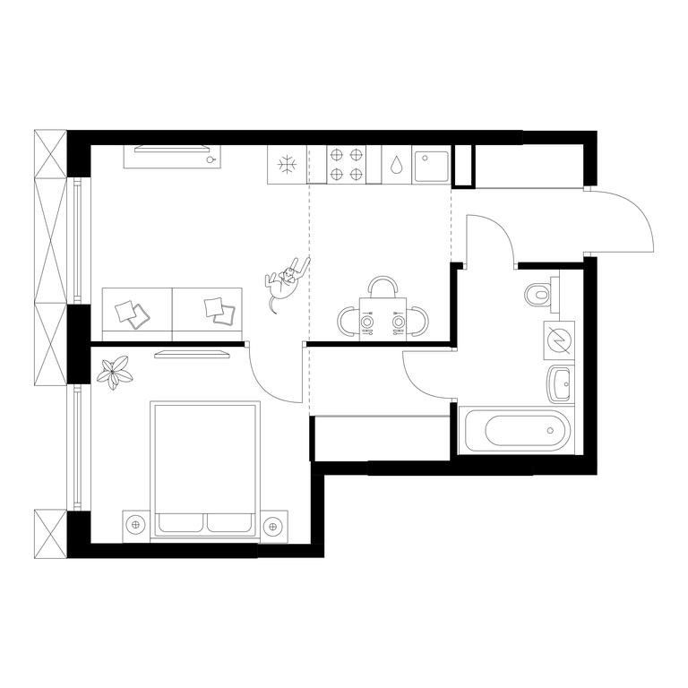 1-BD Apartment Sale, 34.5 sq. m. at Plehanova 11, Plekhanova Street, 13с6, Moscow, Russia #1 1-BD Apartment Sale, 34.5 sq. m. at Plehanova 11, Plekhanova Street, 13с6, Moscow, Russia #1
