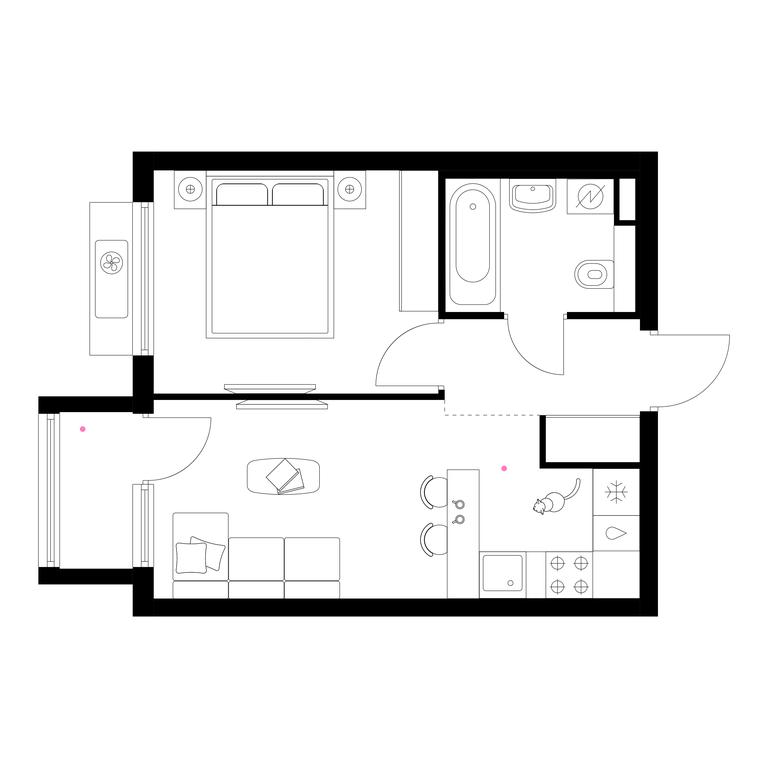 1-BD Apartment Sale, 33.1 sq. m. at Belaya Dacha Park, mikrorayon Parkovy, 1, Kotelniki, Moscow Region, Russia #1