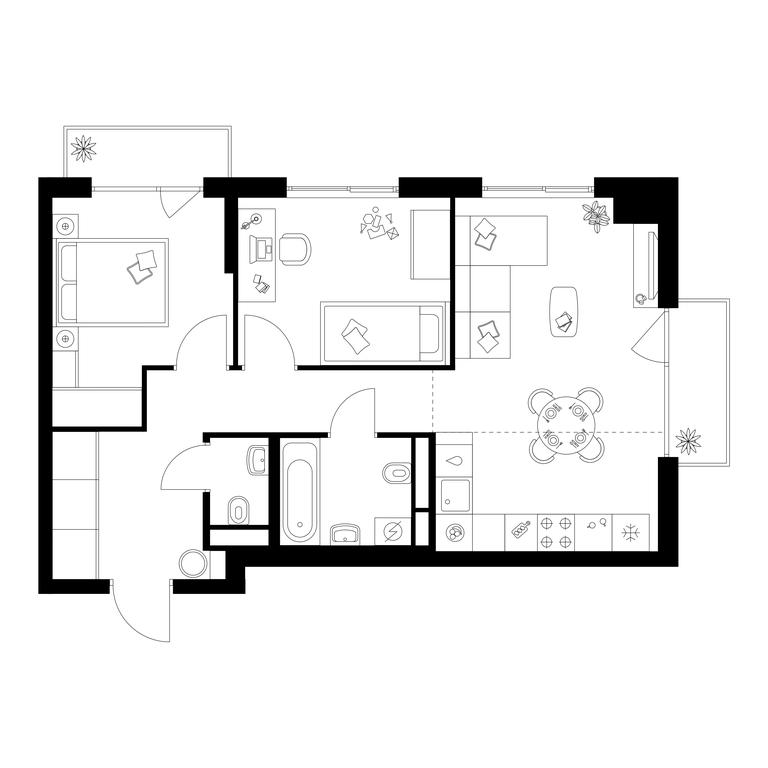 2-BD Apartment Sale, 54.3 sq. m. at Matveevskiy Park, Ochakovskoye Highway, вл3с11, Moscow, Russia #1 2-BD Apartment Sale, 54.3 sq. m. at Matveevskiy Park, Ochakovskoye Highway, вл3с11, Moscow, Russia #1