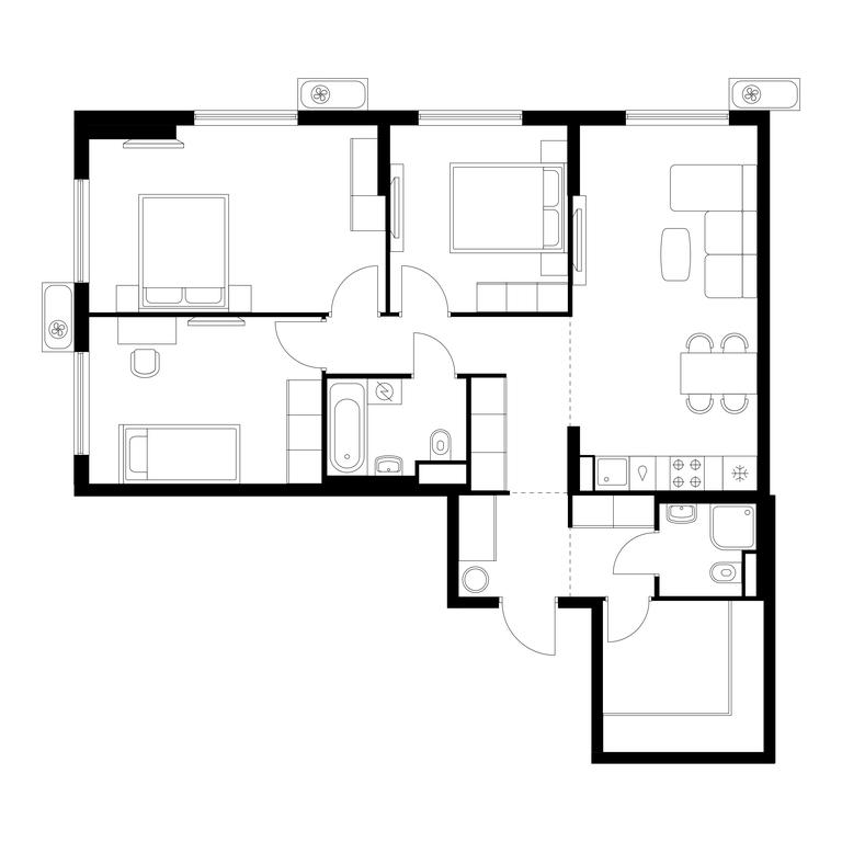 3-BD Apartment Sale, 85.2 sq. m. at Yauza Park, ulitsa Kolontsova, 4, Mytischi, Moscow Region, Russia #1 3-BD Apartment Sale, 85.2 sq. m. at Yauza Park, ulitsa Kolontsova, 4, Mytischi, Moscow Region, Russia #1