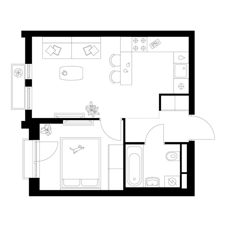 1-BD Apartment Sale, 35.4 sq. m. at Belaya Dacha Park, mikrorayon Parkovy, 1, Kotelniki, Moscow Region, Russia #1