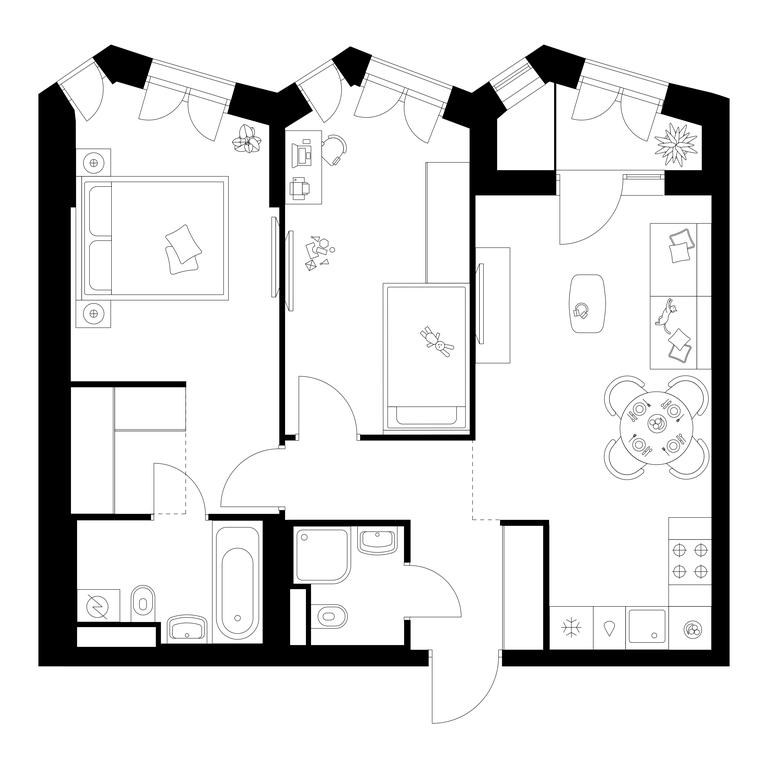 2-BD Apartment Sale, 59.9 sq. m. at Michurinskiy Park, Ozyornaya Street, 44А, Moscow, Russia #1