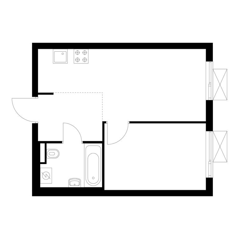 1-BD Apartment Sale, 34 sq. m. at Yauza Park, ulitsa Kolontsova, 4, Mytischi, Moscow Region, Russia #1 1-BD Apartment Sale, 34 sq. m. at Yauza Park, ulitsa Kolontsova, 4, Mytischi, Moscow Region, Russia #1