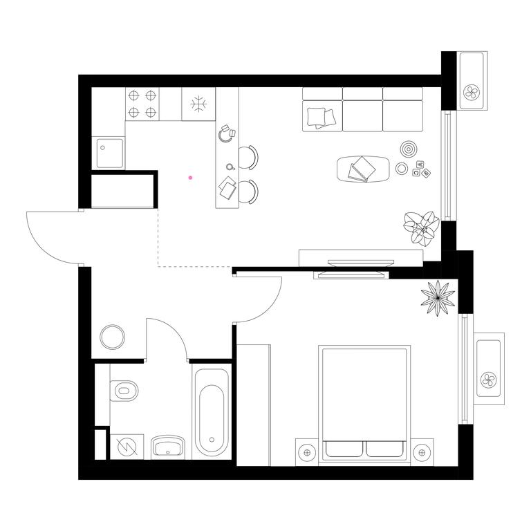 1-BD Apartment Sale, 40.6 sq. m. at Belaya Dacha Park, mikrorayon Parkovy, 1, Kotelniki, Moscow Region, Russia #1