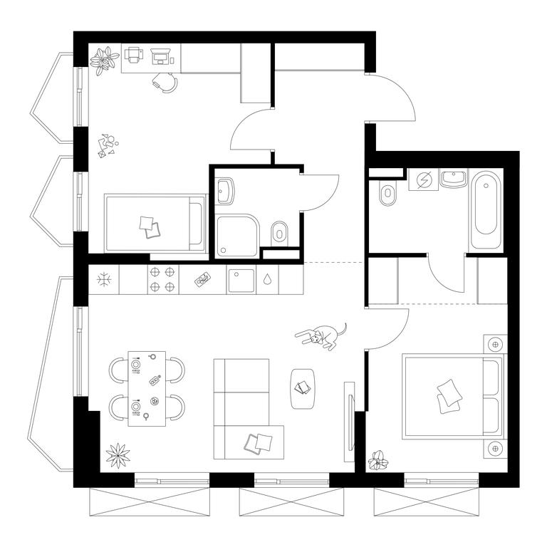 2-BD Apartment Sale, 62 sq. m. at Michurinskiy Park, Ozyornaya Street, 44А, Moscow, Russia #1 2-BD Apartment Sale, 62 sq. m. at Michurinskiy Park, Ozyornaya Street, 44А, Moscow, Russia #1