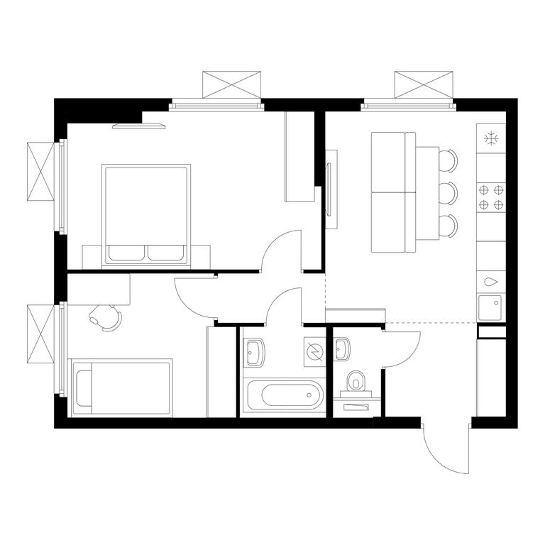2-BD Apartment Sale, 52.3平方米 at Yaroslavskij kvartal, Yaroslavskiy Drive, 116, Korolyov, Moscow Region, Russia #1 2-BD Apartment Sale, 52.3平方米 at Yaroslavskij kvartal, Yaroslavskiy Drive, 116, Korolyov, Moscow Region, Russia #1