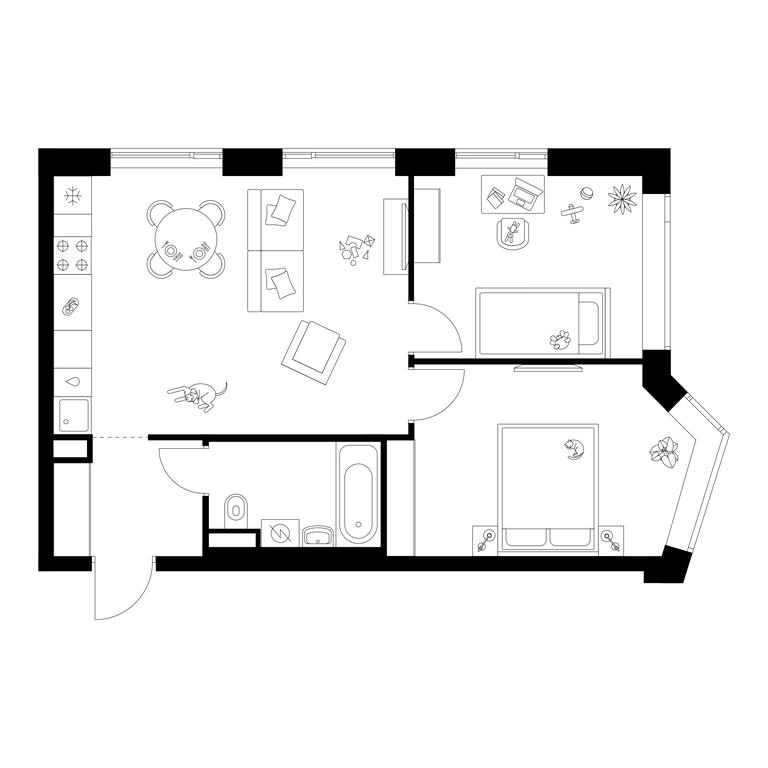 2-BD Apartment Sale, 55.7 sq. m. at Michurinskiy Park, Ozyornaya Street, 44А, Moscow, Russia #1 2-BD Apartment Sale, 55.7 sq. m. at Michurinskiy Park, Ozyornaya Street, 44А, Moscow, Russia #1