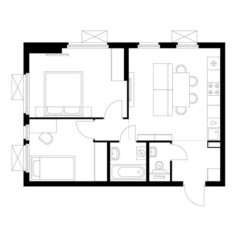 2-BD Apartment Sale, 52.3平方米 at Yaroslavskij kvartal, Yaroslavskiy Drive, 116, Korolyov, Moscow Region, Russia #1 2-BD Apartment Sale, 52.3平方米 at Yaroslavskij kvartal, Yaroslavskiy Drive, 116, Korolyov, Moscow Region, Russia #1
