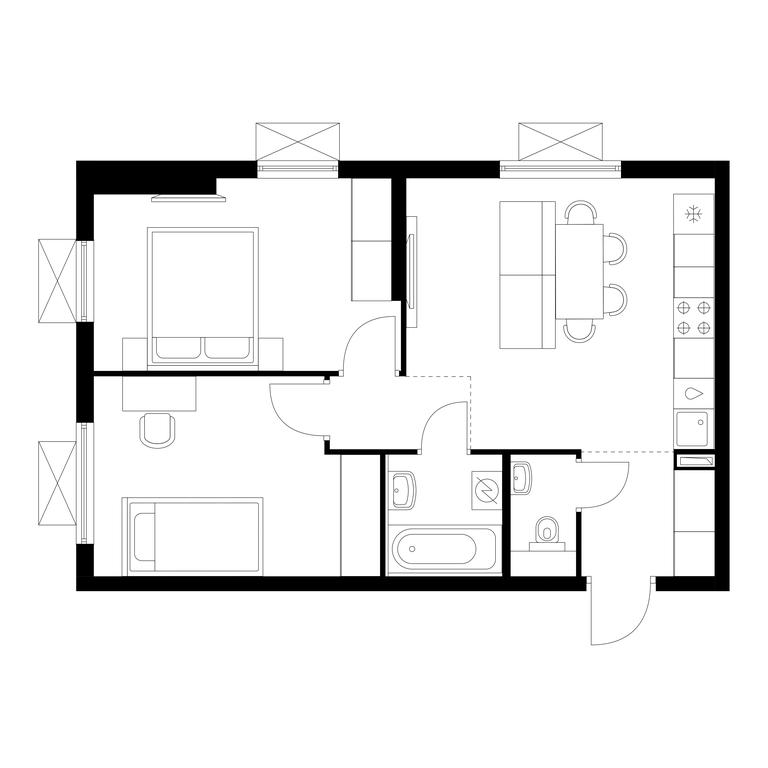 2-BD Apartment Sale, 51.5平方米 at Yauza Park, ulitsa Kolontsova, 4, Mytischi, Moscow Region, Russia #1 2-BD Apartment Sale, 51.5平方米 at Yauza Park, ulitsa Kolontsova, 4, Mytischi, Moscow Region, Russia #1