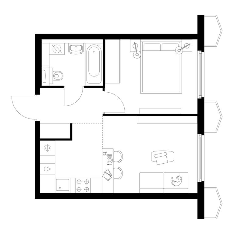1-BD Apartment Sale, 36.3 sq. m. at Businovskiy Park, Izhorskaya Street, 6с5, Moscow, Russia #2 1-BD Apartment Sale, 36.3 sq. m. at Businovskiy Park, Izhorskaya Street, 6с5, Moscow, Russia #2