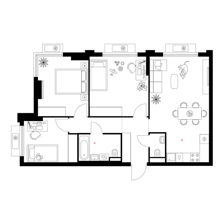 3-BD Apartment Sale, 73.2 sq. m. at Belaya Dacha Park, mikrorayon Parkovy, 1, Kotelniki, Moscow Region, Russia #1