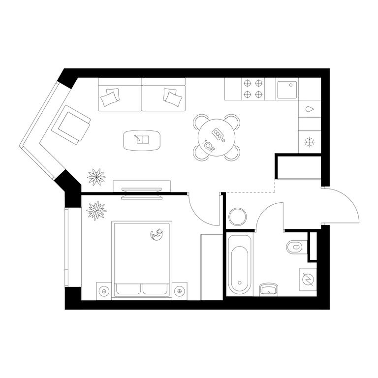 1-BD Apartment Sale, 37.6 sq. m. at Michurinskiy Park, Ozyornaya Street, 44А, Moscow, Russia #1 1-BD Apartment Sale, 37.6 sq. m. at Michurinskiy Park, Ozyornaya Street, 44А, Moscow, Russia #1