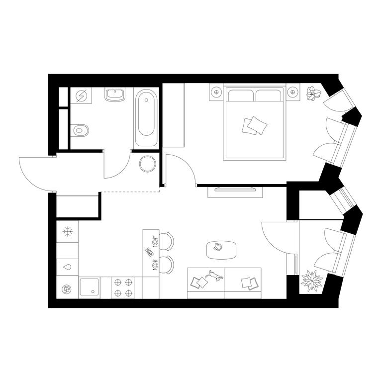 1-BD Apartment Sale, 39.3 sq. m. at Michurinskiy Park, Ozyornaya Street, 44А, Moscow, Russia #1